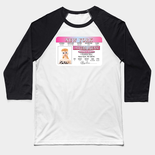 Barbie Retro ID license Baseball T-Shirt by AashviPatel